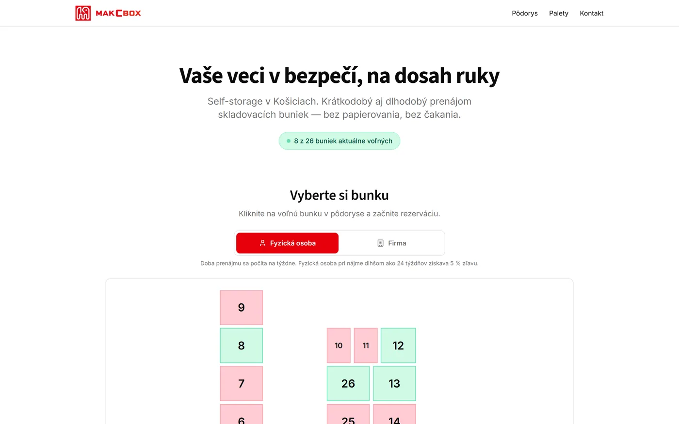 Makcbox — rezervácie — náhľad na notebooku