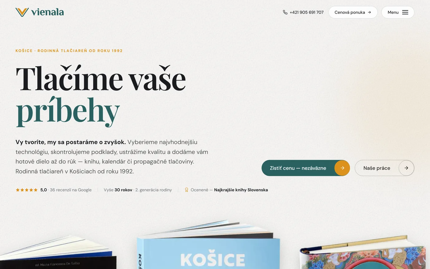 VIENALA — náhľad na notebooku