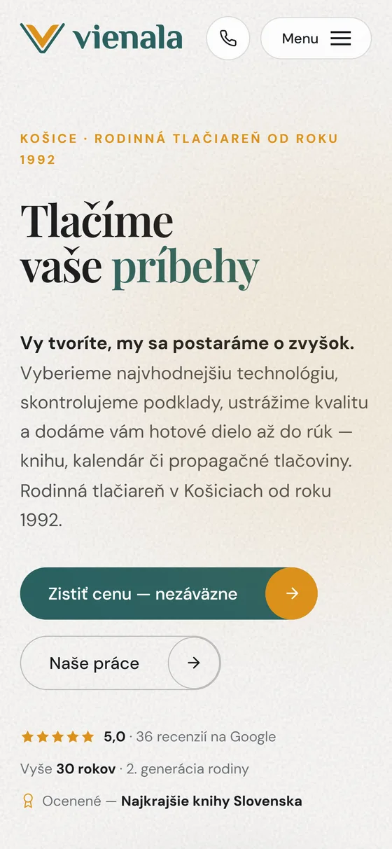 VIENALA — náhľad na mobile